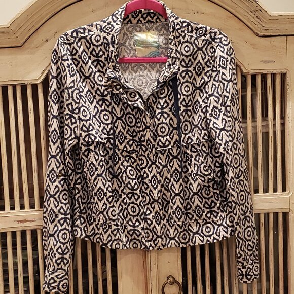 Cali 1850 Linen Blend Zippered Jacket - Picture 2 of 9